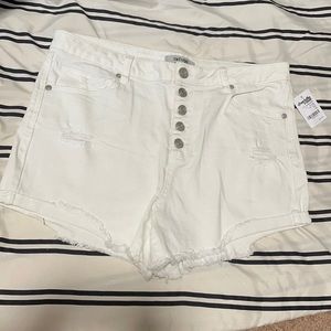 High waisted denim shorts